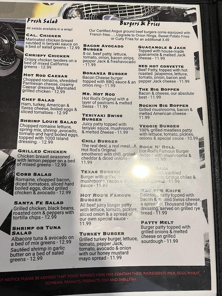Hot Rod Diner Menu image 3